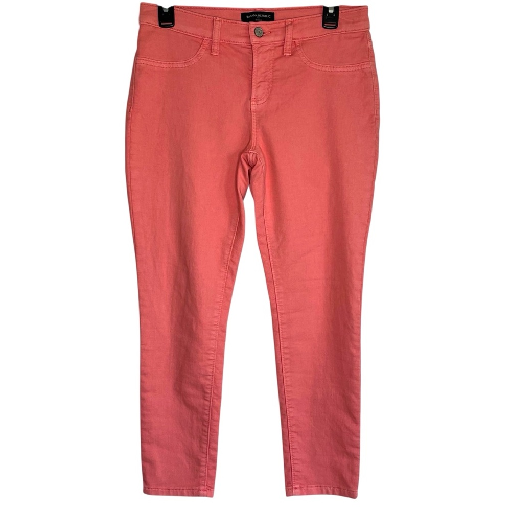 Banana Republic Casual Mid Rise Solid Orange Denim Jeggings Jeans Size 6